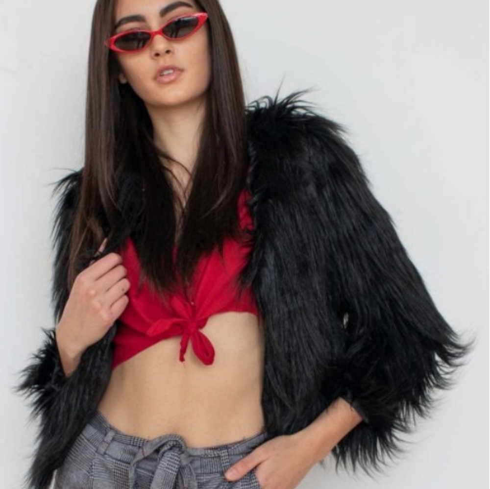 Lilac Dream Shag Faux Fur Jacket